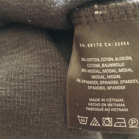 Anthropologie 3/4 sleeve thin rib black top w/ stretch - Picture 7 of 7